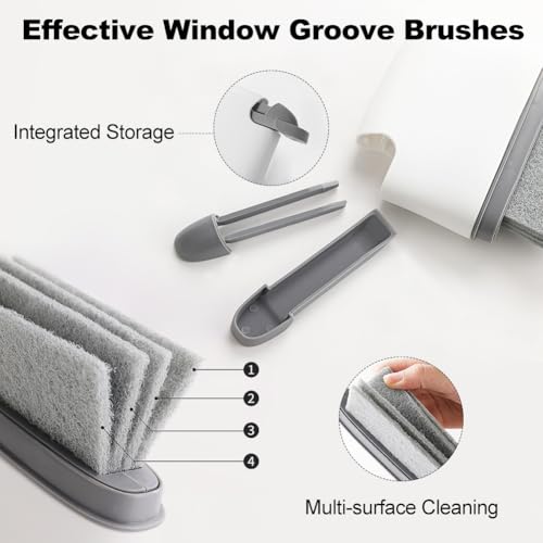 3-in-1 Crevice Cleaning Brush voor thuis en kantoor, Multifunctionele schoonmaakborstel voor kleine ruimtes, Window Dust Removal Tool voor mannen en vrouwen 5