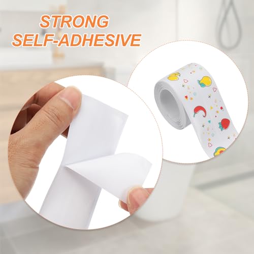 Afdichting Tape Zelfklevend PVC Toilet Sealing Strip Badkuip Sealing Strip Kleefband voor Badkamer Keuken Werkblad Fruit (3.8 cm x 1.5 m) 4