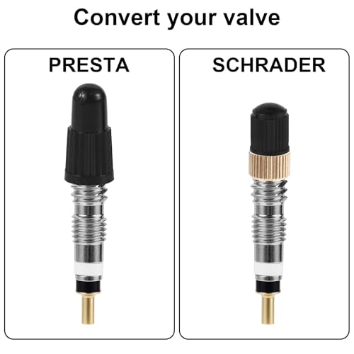 Valve Core Reparatie Kit, Bevat messing Valve Cores, Caps, Verwijderingsgereedschappen, Sleutels, Converters & Nuts Fietsbanden Reparatie Kit Compatibel met Presta & Schrader voor Road Bikes 4