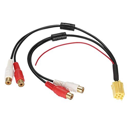 ISO Adapter Connector Kabel, Mini 6 Pin ISO Adapter Aux Line Out 4 Chinch Cable 4 RCA Plug voor Seat