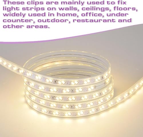 30 stuks Waterdichte LED Strip Montage Clips, Houder Montage Bracket Ondersteuning Bevestigingsklemmen Waterdichte LED Strip met Schroeven Geschikt voor 5-6mm Siliconen LED Strip Lights 5