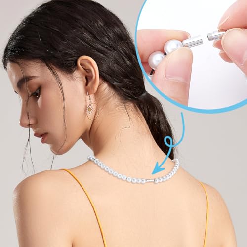 Verpakking van 20 Schroefsluiting, Lace Up Gesp, Afneembare Halsband sluiting, Pearl Barrel Connector, Lederen Cord End, voor sieraden maken armbanden, Kettingen, 13.5 x 4 mm 5