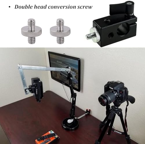2 stuks 1/4 inch schroef, metaal schroef adapter, Threaded Tripod schroef adapter, Verwisselbare dubbele hoofden, 1/4 inch schroefcamera, voor camera-accessoires, Camera, Schroefadapter, Omvormer 3