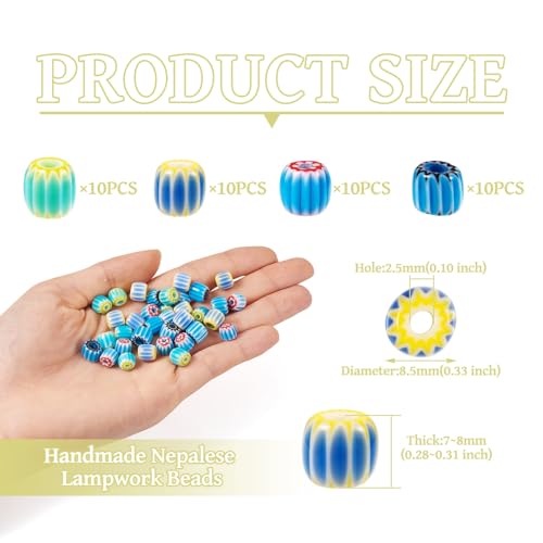 40 st. Kleurrijke Prickly Pear Lampwork kralen handgemaakt Nepalese kralen Kogelcactus Vorm Spacer Kralen voor DIY armband ketting sieraden maken 4