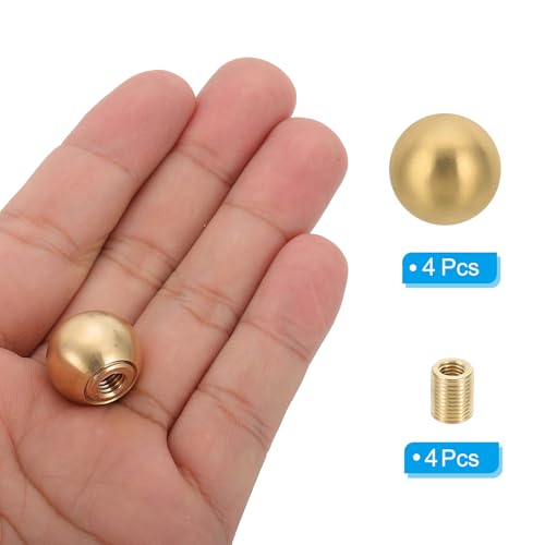 17.5mm Messing bollen lamp einde stukken met pijp pijp Set 4 Set Lampschade decoratie cap noten voor meubels verlichting 3
