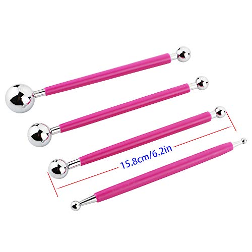 9 stuks metalen bal spijkerpen roestvrij staal DIY klei keramische pot maker modelleergereedschap set 5