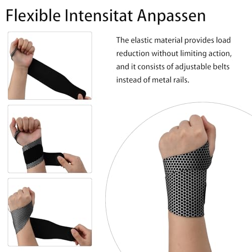 Pack van 2 Zwarte Pols Wacht voor links of rechts ademend hand Pols Rest Pols Ondersteuning Polsband voor mannen Sport bescherming 3