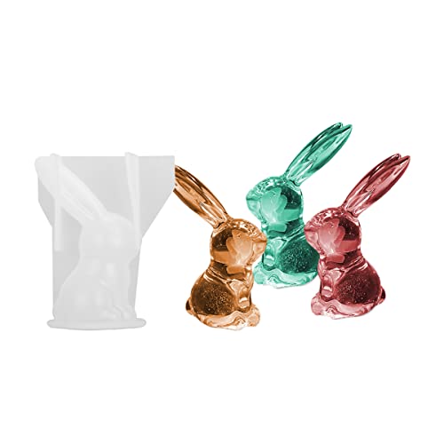 Siliconen Resin mallen, 3D Crystal Mold, Long Ears, Rabbits, Hars Casting Molds Animal Resin Molds voor DIY Home Decoratie, Hars ambachten