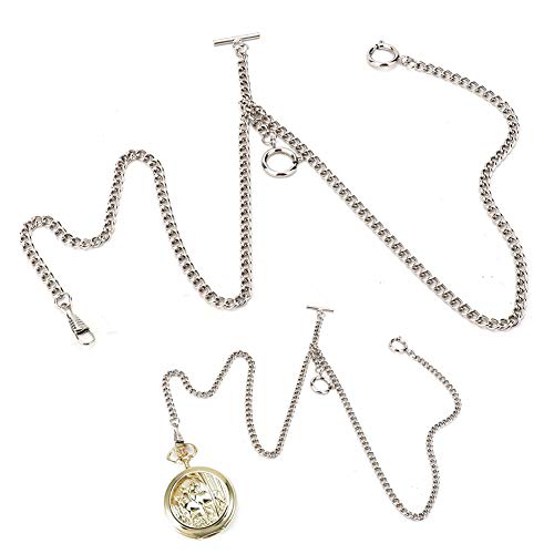 Clip Pocket horloge ketting, Vintage metalen zak Vest ketting, 44cm Retro Vintage Metalen zak Kijk ketting Link Classic Antiek Gift!