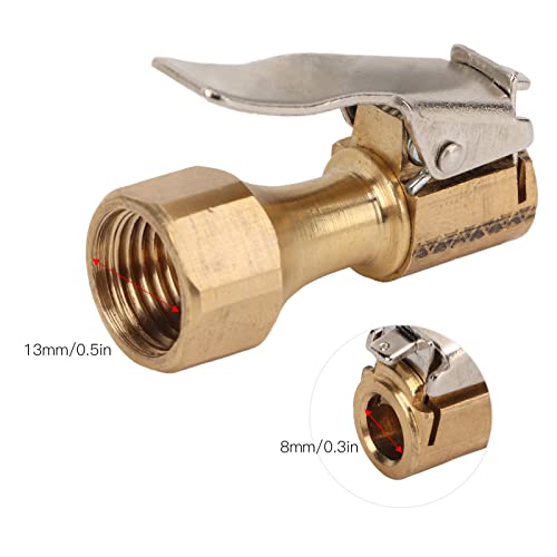 2Pcs Air Chuck met Clip, Valve Adapter, Locking Tire Pump Nozzle Connector, Clip Op Messing Interne Thread Tire Pump Mondstuk Converter Universeel voor Inflators
