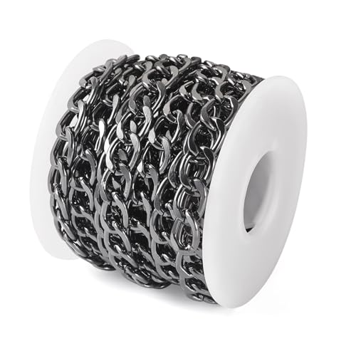 5m aluminium Curb ketting, ongelaste getwiste ketting met spools, metalen koppelingen, sieraden maken kettingen, ambachtelijke ketting voor ketting, armbanden, oorbellen, Gunmetal