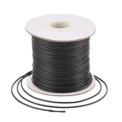 Waxed Polyester koord, 1mm, DIY sieraden ambachten Macrame het maken van Kralen Draad Touw met Spool (zwart) 3