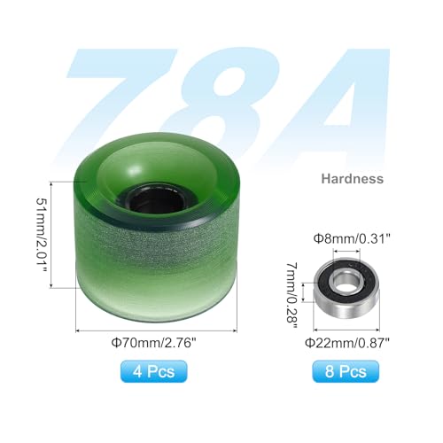 Skateboard Wielen Straat Wielen PU Cruiser Wielen met 608RS Lagers voor vervanging Skateboards