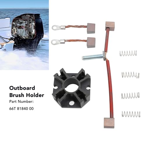 40 Pk Buitenboordborstelhouder 66T 81840 00 voor Bootmotorstarter, Langdurige Duurzaamheid, Verbeterde Prestaat met Metaallegering en Zuivel Koperen Spoor, Eenvoudige 5
