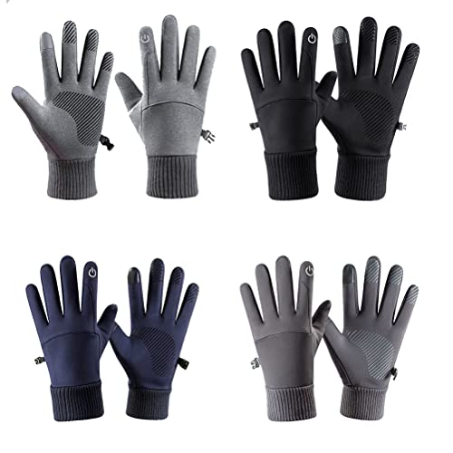 Waterproof Winter Warm Fietshandschoenen voor mannen Vrouwen, Windproof Touch Screen Winter Handschoenen Non-Slip Fietshandschoenen voor hardlopen, rijden klimmen