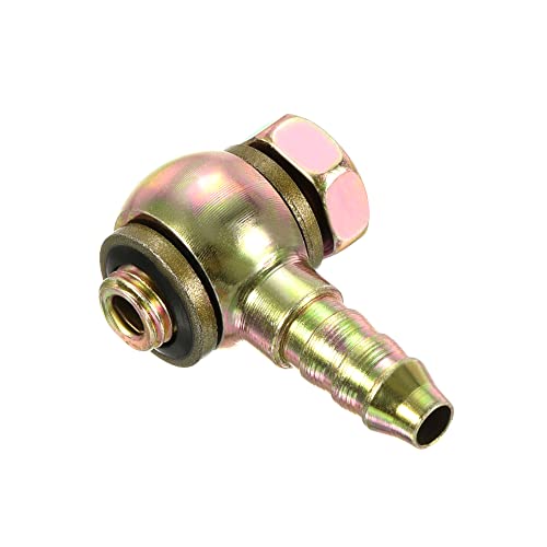 Slang Barb passen elleboog 8mm Barbed Wire M8x1 Man Wire, Carbon Steel Pipe Adapter Connector voor Air Water Fuel Oil, Goud