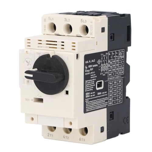 Motorstroomonderbreker 6-10A Motorveiligheidschakelaar met Pc-behuizing, Zilver Eenvoudige installatie op 35 Mm Railmontage