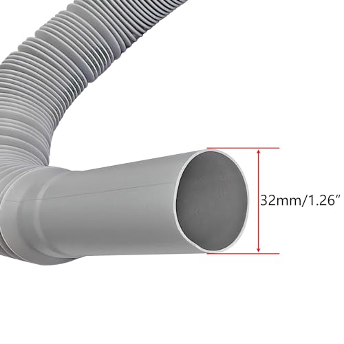 Flexibele afvalpijp, wastafel afvalpijp, binnendiameter 45mm, afvoerbuis, uittrekbare 370mm tot 700m m 5