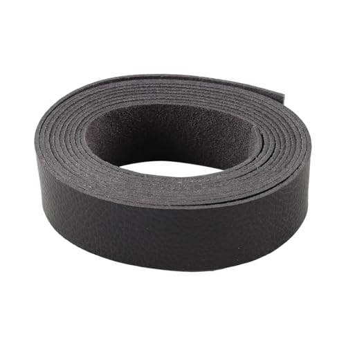 25 mm x 2 m kunstnerfleren band voor handgemaakt doe-het-zelfprojecten, gitaarriem, armband, sieradenpootschap, zwart leer