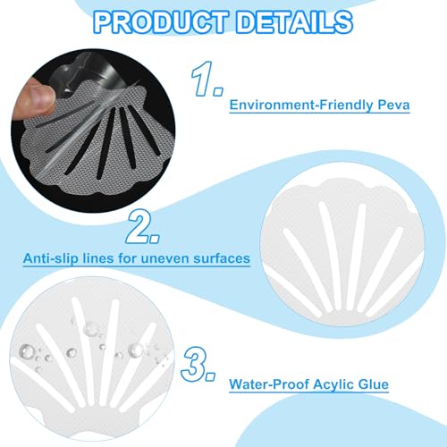 Non Slip Stickers voor Badkuip 90 x 6 cm, 12 stuks Beschermende douche Vloer anti-slip Stickers met lijm Stickers Scraper voor Badkuip, Douche, Vloertrappen, Transparant 3