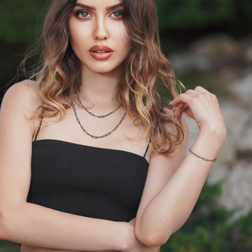 5M roestvrij staal paperclip ketting 12x4x1mm Black Oval Metal Kabel ketting armband ketting maken Kit met Jump Rings Klauw sluitingen voor DIY Sieraden maken 4