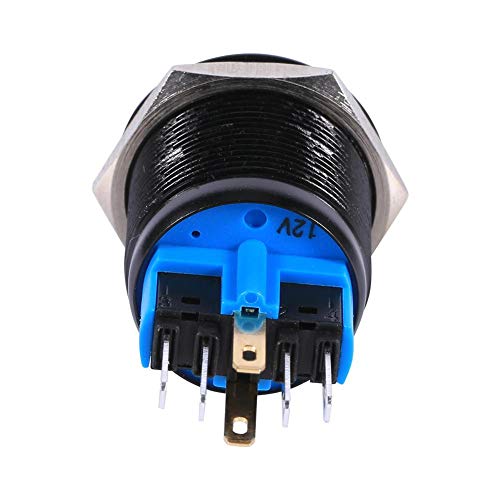 LED Drukschakelaar, 22 mm, 12 V-24 V, waterdicht, zelfvergrendelend slot, drukknopschakelaar (blauw) 4