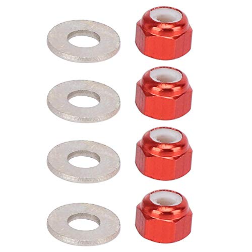 RC Car Wheel Nut, 4 stuks 3mm RC Off-road Voertuig Wiel Hex Lock Nut Fit Band Nut Upgrade Accessoire voor 1/14 144001 RC Car (Red A949-49R) Auto Accessoires