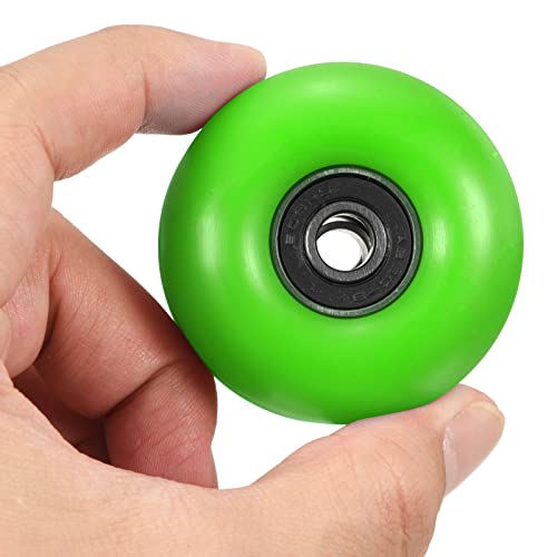 52mm Skateboard Wielen met lagers, 4 Pack Street Wielen voor Skateboards Cruiser Wiel Vervanging 95A, Groen Zwart 4