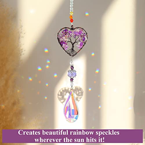Zonvanger kristal hanger voor gordijnen, mooie bomen van het leven, therapeutische glazen geschenken, amethist van de regenboog fabrikant Sun Catcher voor opknoping tuin ramen 3