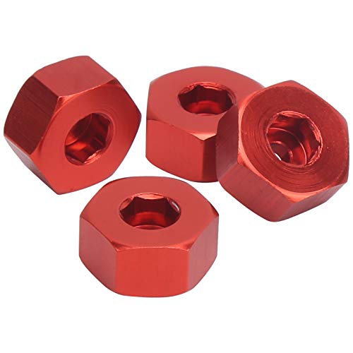 RC Hex Combiner, Wheel Hub Hex Adapter 5mm tot 12mm Combiner Verkrijgbaar voor WPL D12 1/10 RC Model Trucks(Rood) 4