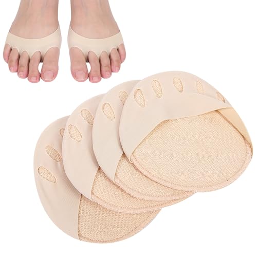 Forefoot Pads, Physical Cotton Correction Foot Care Aid, Pressure Relief, Toe Overlap, Forefoot Pillow, 2 Pair, (3.3 X 3.3 Inch)(Skin Color)