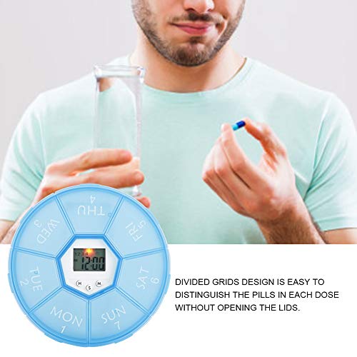 BlueAutomatic Medicatie Herinnering Dagelijkse Pillen Herinnering met Timer, Pillen Organisator voor het instellen van alarmen en het nemen van medicijnen, 7 dagen Backlit Pill Box 3
