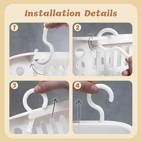 Ophangen Plastic opslagmand, Kleine hangmand Badkamer Keuken Douche Slaapzaal Wall Mounted Storage Organizer voor Badkamer keuken Badkamer slaapzaal Pantry 3
