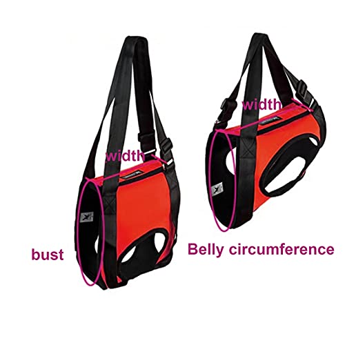 2 Types voor- en achterhondentuig, hefhulp, trekvest voor ouderen en gewonde honden (M - rood - voorpoot) 5