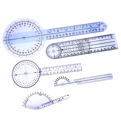 5Pcs Finger Goniometer Protractor Liniaal Hoek Ruler Spinale Goniometer Degrees Protractor:(#1) 5