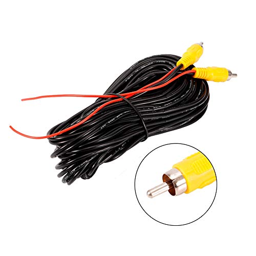 15m RCA to Cinch Plug to Plug, AV Audio/Video-kabel, autokabel, achteruitkijkcamera, DVD, CD-speler, TV-box, achteruitkijkcamerakabel 15m AV-kabel, Camera achteraan
