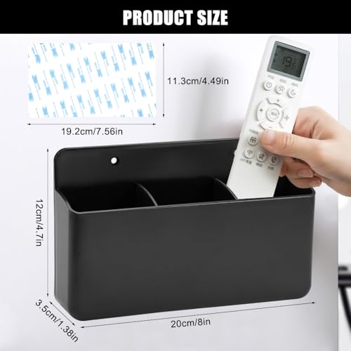 Pen houder Whiteboard met 2 Slots, Wandhouder Dry Wis Marker Holder, 3 Compartiments Zelfklevende Marker Houder, Penhouder Dry Wis Marker en Wiser Organizer voor Office Home School (Zwart)