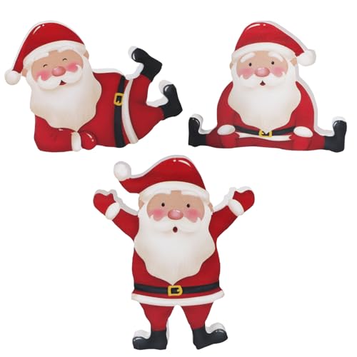 3 stuks Kerstman kerstmis decoratie indoor leuke kerstman houten blokken winterlaag lade decor Set Kerstmis tafel decoratie voor Party Home Office Plank