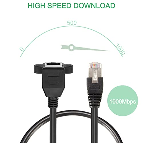 4 Pack Ethernet Extension Cable, CAT6 LAN RJ45 Network Patch Cord Man naar vrouw Schroef Panel Mount voor Router Modem Smart TV PC Computer Laptop 30cm 4