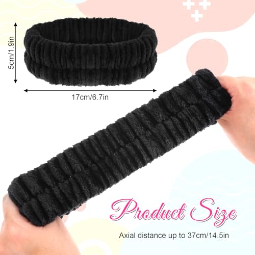 2 Pack Hairband Cosmetics, Cosmetic Headband voor Make-up en Wash, Elastische Spa Headbands Haarbanden, Absorberende Make-up Verwijdering Haarband Douche Huidverzorging Make-up Sport 3