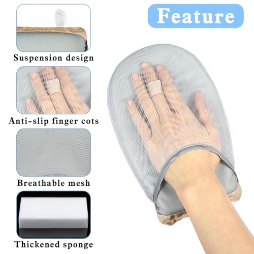 Kleding Steamer Strijkhandschoenen, Heat Resistant Waterdichte Strijkhandschoen Anti-Steam Handschoen Mini Strijkplank Steamer Accessoires met Finger Loop voor kleding Steamers