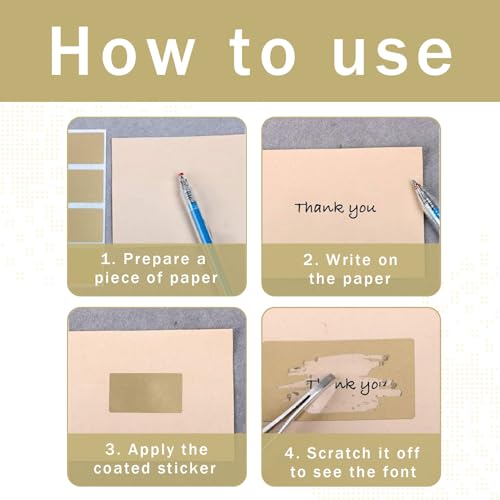 Scratch Stickers, Scratch Free DIY Scratchless Stickers, 160 stuks, 42 x 23 mm, Scratch Stickers, Gold Ticket, Game DIY Travel Voucher, Cadeaus, Goud 3