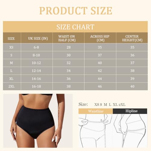 Menstruele broeken, High Waist Bikini Periode Zwemkleding, Menstrueel Leakproof Ondergoed Zwembroeken, Geschikt voor Zwemmen, voor Meisjes, Tieners Vrouwen, Zwart