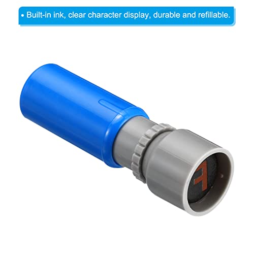 Postzegels Zelfinkt, Karakter F Plastic Small Alphabet Stamps Eerste Stempel Mini Pestle Set voor Klas Scrapbooking Art, Blue Shell 4