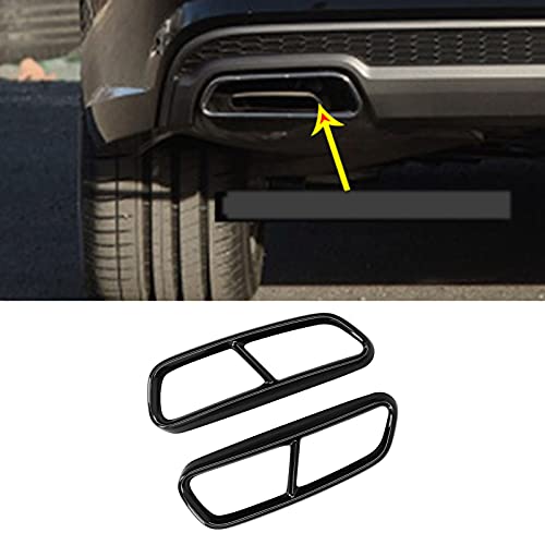 Uitlaat Tip Cover, Automobiel Uitlaatpijpen, Auto Quad Uitlaat Tip Trim Roestvrij staal Glans Zwart Vervanging voor C7 2016-2018
