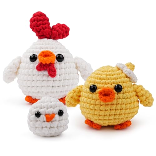 NesteldCrafts haak Set, Complete haak Set voor beginners en volwassenen, Breiset, Zachte garen, IJs Stripe lijn, Gift voor verjaardag, Stap-voor-stap Video-instructies (KukenCrew)