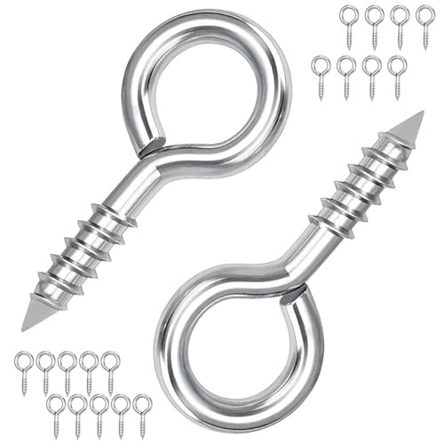 20 st Schroefhaken, 17mm metalen oog Schroef Zelftappende Ring haken Carbon Steel Eye Hooks voor hout, ambachten, meubels