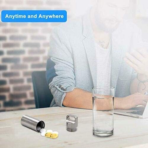 Waterdichte pil Box 1Stuks kleine zak pil pil container metaal draagbare reis pil houder voor sleutelhanger pil Fob zilver klein 3