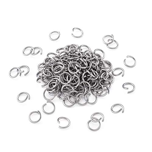 1000 st Roestvrij staal Open Jump Ringen 8mm Ronde 1.2mm Dikke ronde ongesoldeerde ring connectoren voor kettingpost sieraden maken