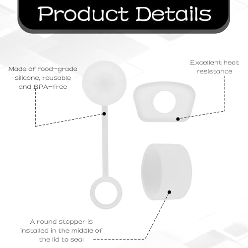 Siliconen Spill Proof Stopper, Straw Cover, Siliconen, Leakproof Siliconen Stops, met 2 Straw Lids, 2 Square Spill Stoppers, 2 Ronde Leak Stoppers, voor Stanley Cup H2.0 100ml Cup Accessoires 3